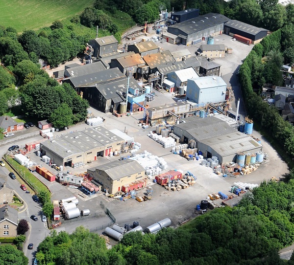 Aerial photo of Plater Group 8 acre site in Glossop